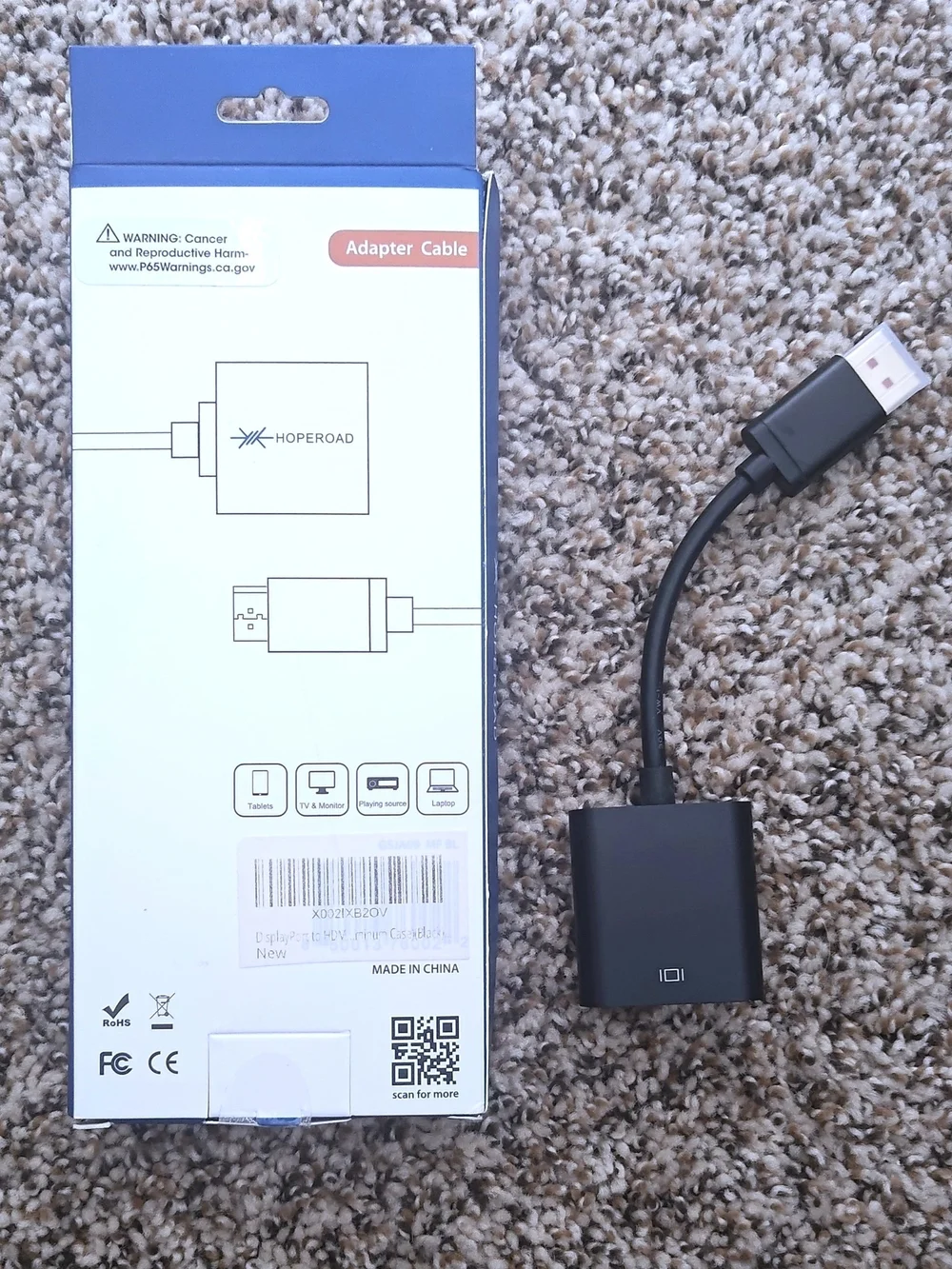 Black DisplayPort to HDMI 4K HDMI Adapter (HopeRoad)